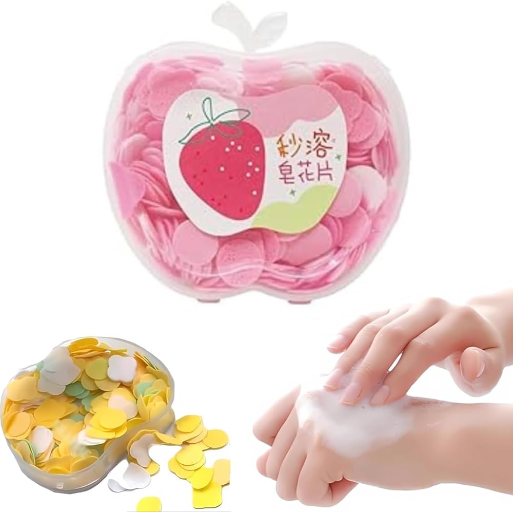 Apple Shape Transparent Paper Soap Box Mini Portable Travel Soap – Small Box (random Flavor)