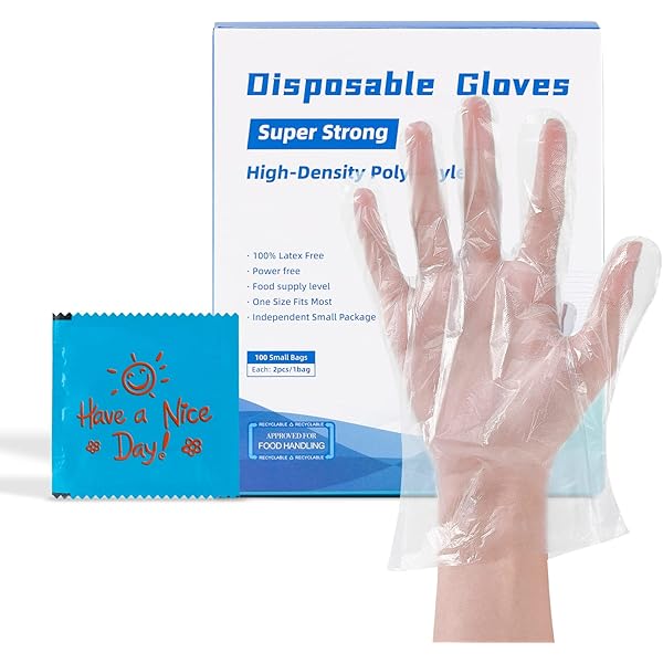 100 Pcs – Disposable Plastic Hand Gloves For Baking Home, Kitchen  Use.