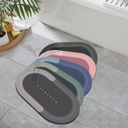 Round Bath Mat Super Absorbent Quick Drying Bathroom Rugs Non Slip Kitchen Entrance Doormat Modern Napa Skin Floor Mat Home Decor (random Color Mat)