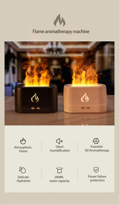 Flame Air Diffuser, Humidifier, Portable-noiseless Aroma Diffuser For Home, Office Or Yoga (body & Flame In Random Color)