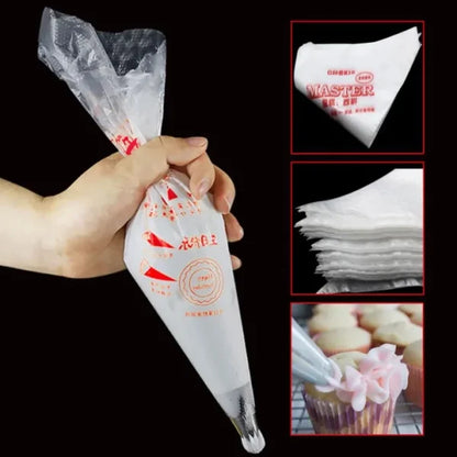 Pack Of 100 Icing Bags – Plastic Icing Piping Bags Pastry Fondant Cake Decorating Bag Tool – 13inch