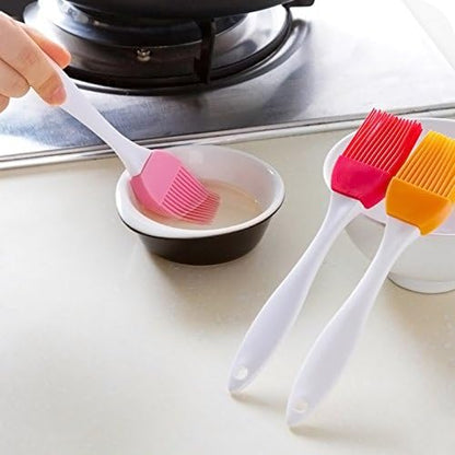 Pack Of 6 – Silicone Pastry Basting Bbq Brush | Oil Butter Cream Spreading Brush (random Color)