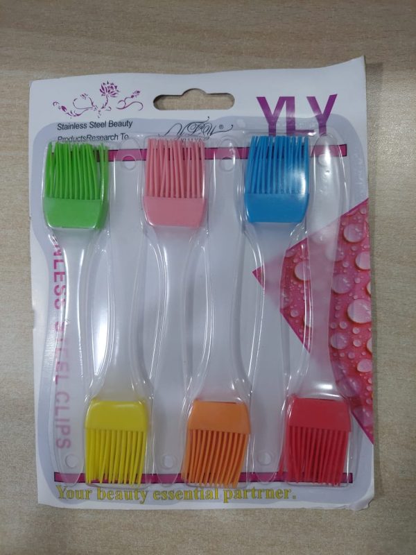 Pack Of 6 – Silicone Pastry Basting Bbq Brush | Oil Butter Cream Spreading Brush (random Color)